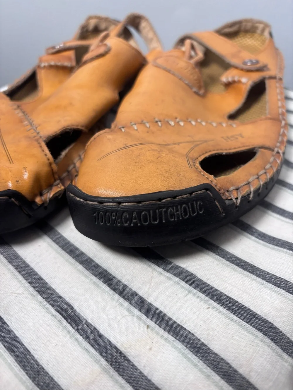 HSY Fashion closed-toe leather sandals men’s EU 43 US10